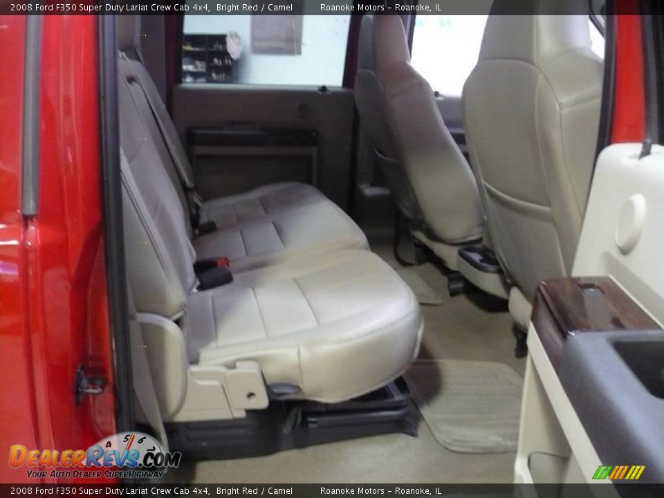 2008 Ford F350 Super Duty Lariat Crew Cab 4x4 Bright Red / Camel Photo #19