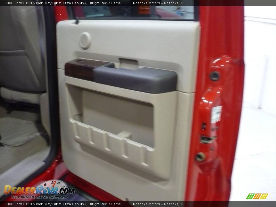 2008 Ford F350 Super Duty Lariat Crew Cab 4x4 Bright Red / Camel Photo #20