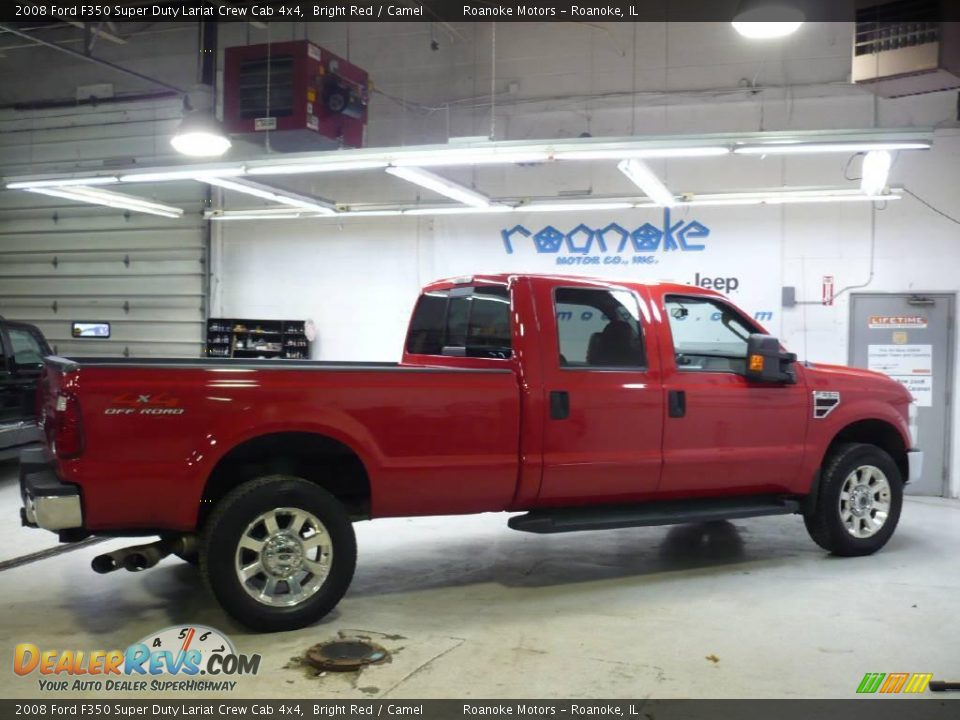 2008 Ford F350 Super Duty Lariat Crew Cab 4x4 Bright Red / Camel Photo #21