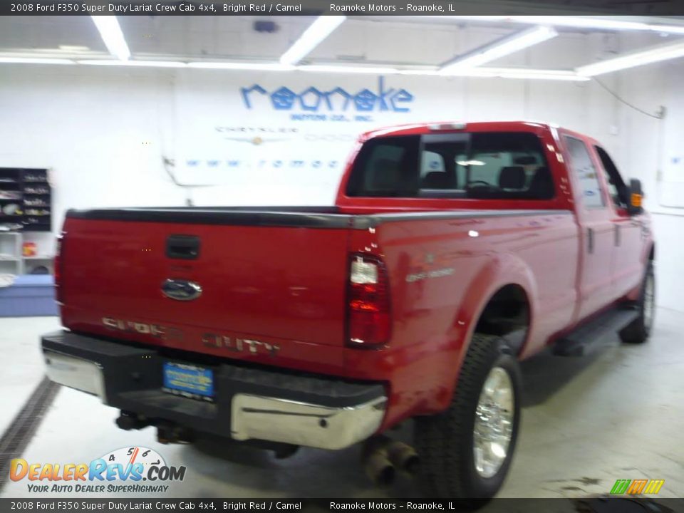 2008 Ford F350 Super Duty Lariat Crew Cab 4x4 Bright Red / Camel Photo #22