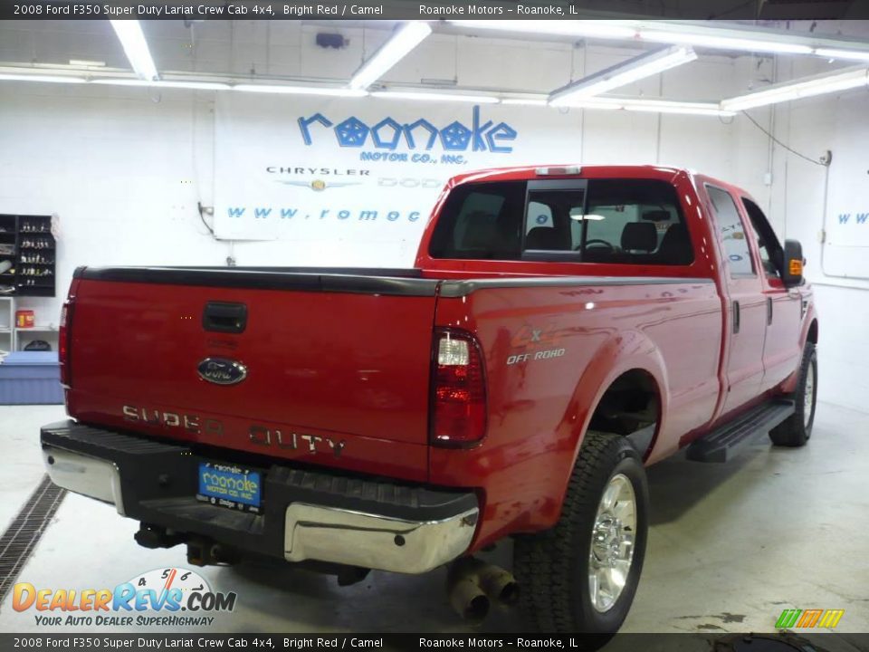 2008 Ford F350 Super Duty Lariat Crew Cab 4x4 Bright Red / Camel Photo #27