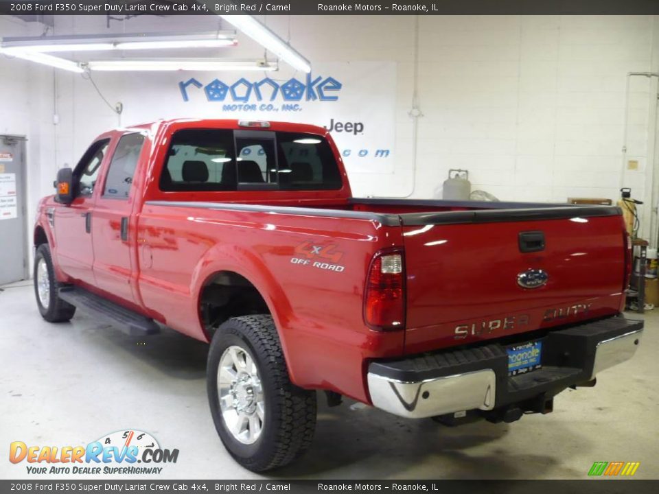 2008 Ford F350 Super Duty Lariat Crew Cab 4x4 Bright Red / Camel Photo #28