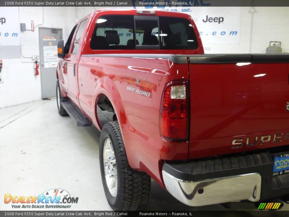 2008 Ford F350 Super Duty Lariat Crew Cab 4x4 Bright Red / Camel Photo #29
