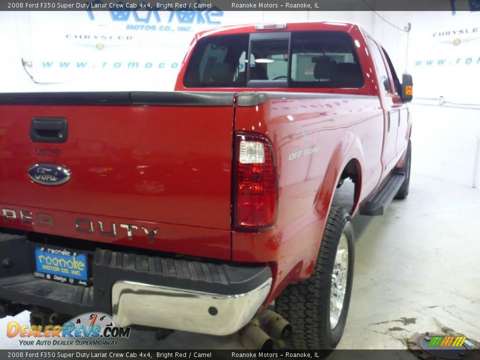 2008 Ford F350 Super Duty Lariat Crew Cab 4x4 Bright Red / Camel Photo #30
