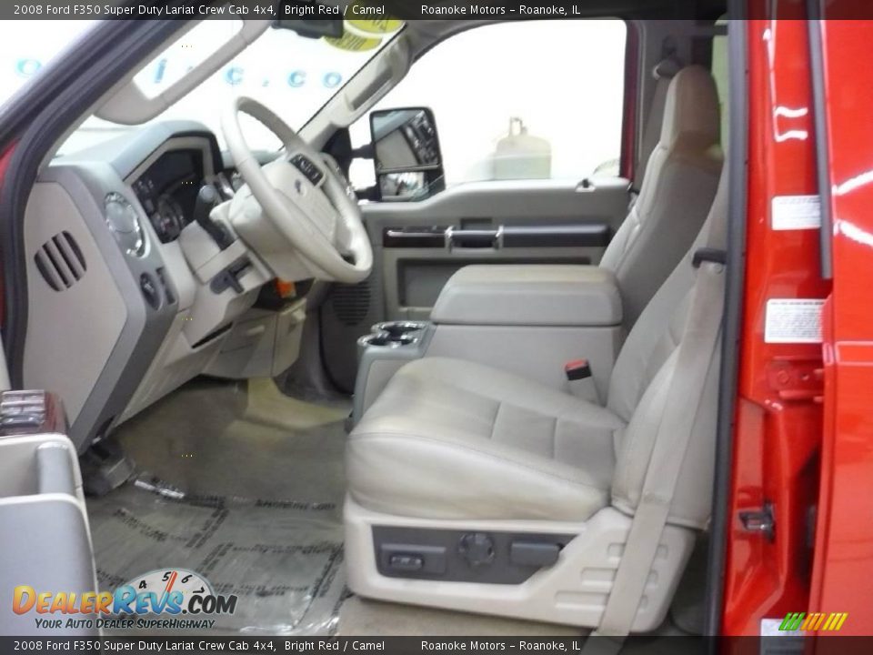 2008 Ford F350 Super Duty Lariat Crew Cab 4x4 Bright Red / Camel Photo #32