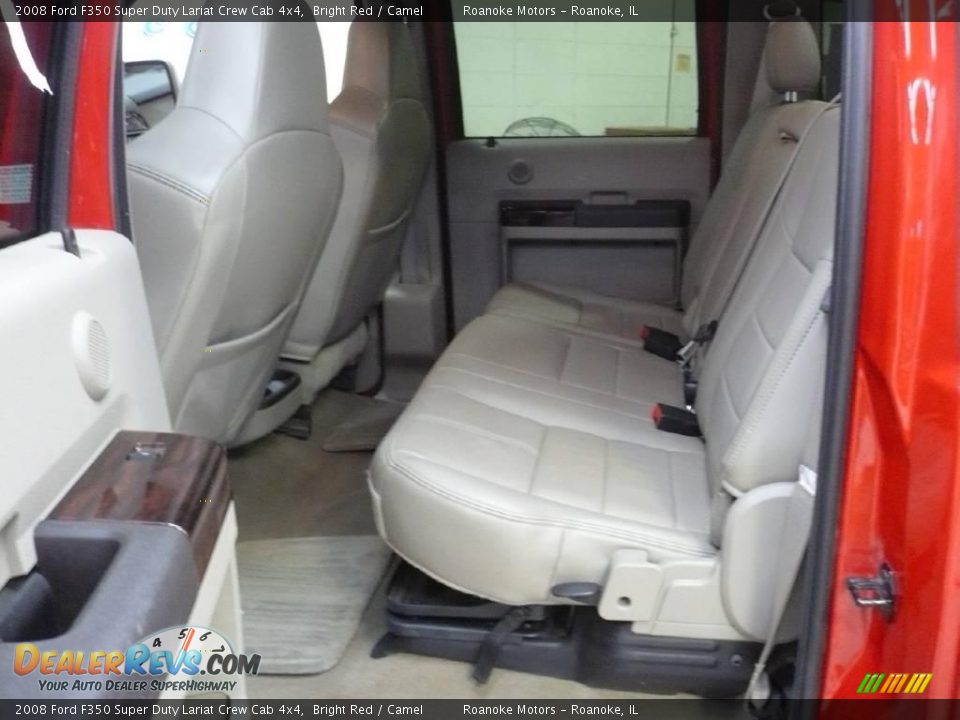 2008 Ford F350 Super Duty Lariat Crew Cab 4x4 Bright Red / Camel Photo #34