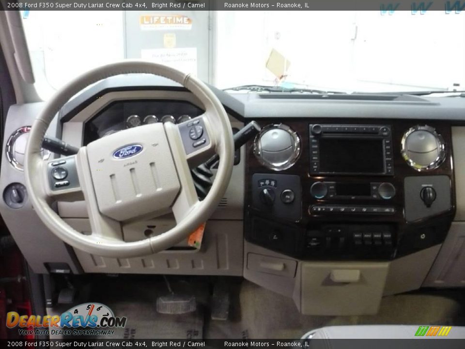2008 Ford F350 Super Duty Lariat Crew Cab 4x4 Bright Red / Camel Photo #36