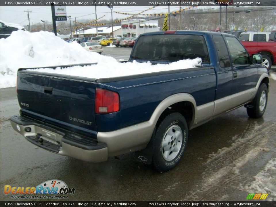 1999 Chevrolet S10 LS Extended Cab 4x4 Indigo Blue Metallic / Medium Gray Photo #5
