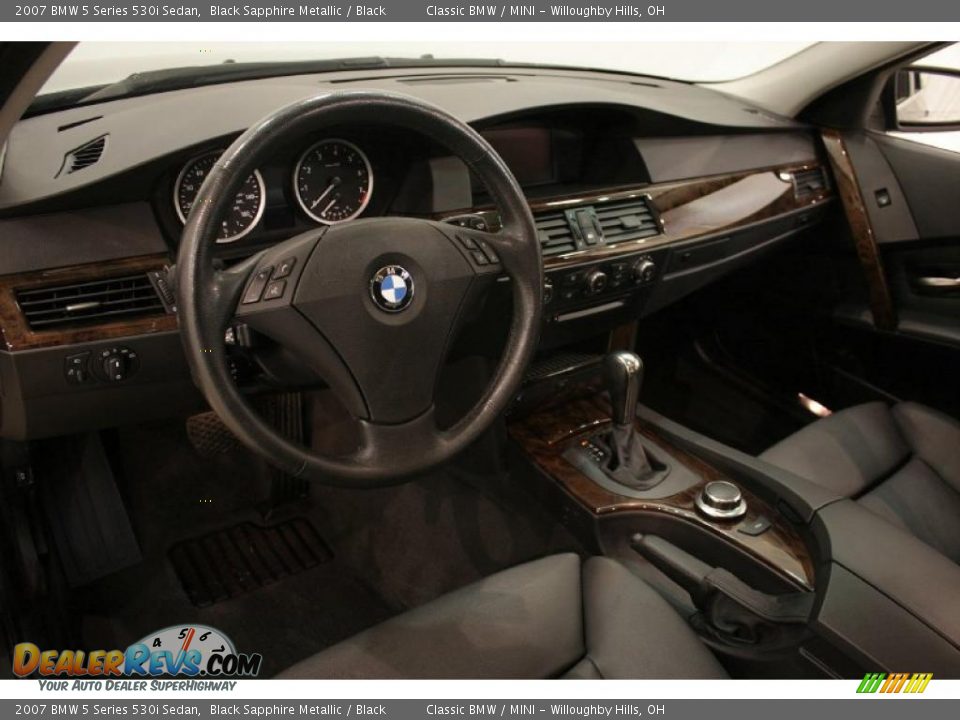 2007 BMW 5 Series 530i Sedan Black Sapphire Metallic / Black Photo #13