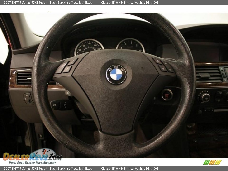 2007 BMW 5 Series 530i Sedan Black Sapphire Metallic / Black Photo #14