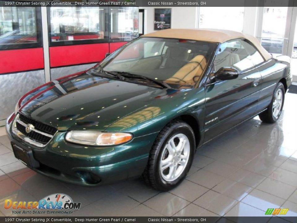 1997 Chrysler Sebring JX Convertible Deep Hunter Green Pearl / Camel Photo #1