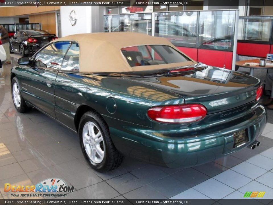 1997 Chrysler Sebring JX Convertible Deep Hunter Green Pearl / Camel Photo #2
