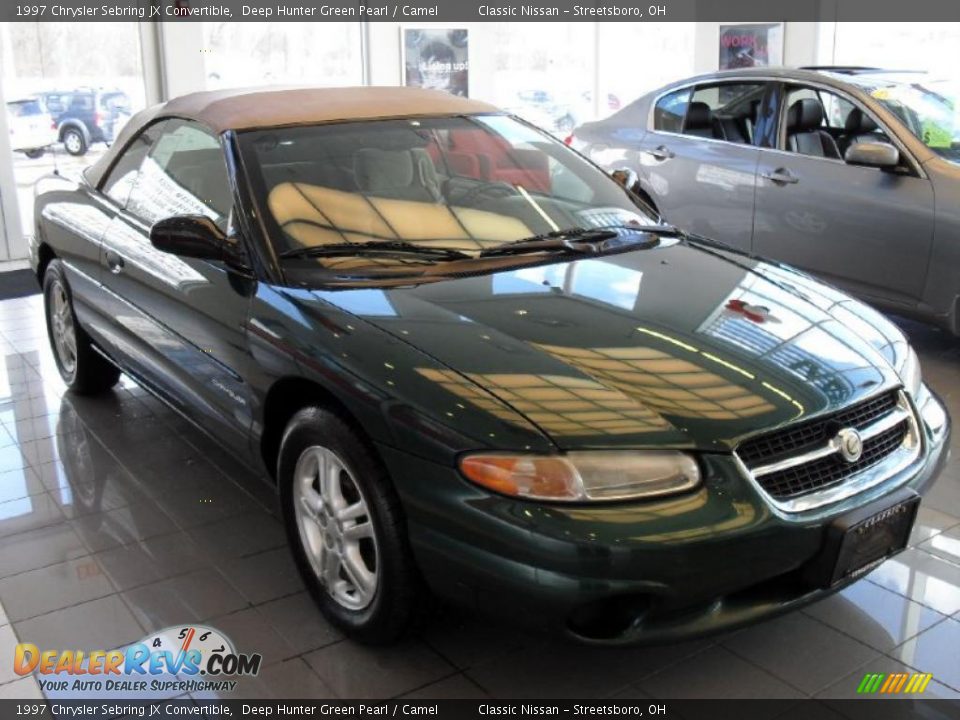 1997 Chrysler Sebring JX Convertible Deep Hunter Green Pearl / Camel Photo #4