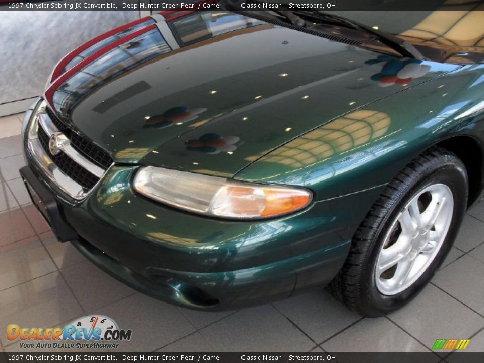 1997 Chrysler Sebring JX Convertible Deep Hunter Green Pearl / Camel Photo #7
