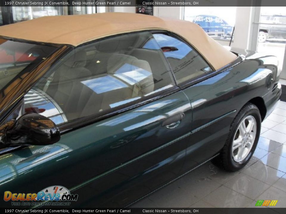 1997 Chrysler Sebring JX Convertible Deep Hunter Green Pearl / Camel Photo #8