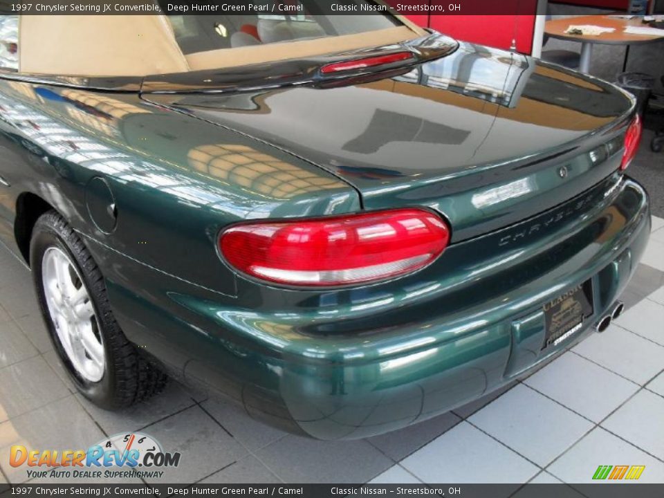 1997 Chrysler Sebring JX Convertible Deep Hunter Green Pearl / Camel Photo #9