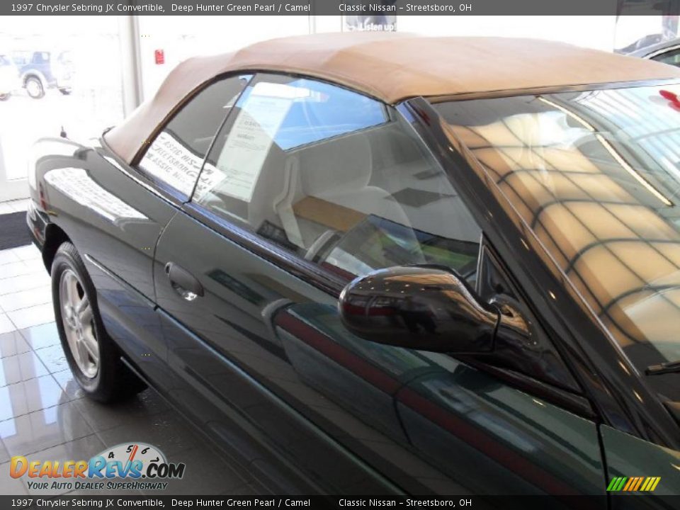 1997 Chrysler Sebring JX Convertible Deep Hunter Green Pearl / Camel Photo #11