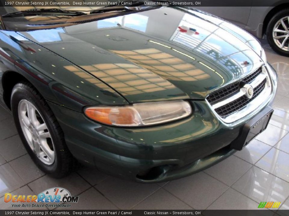 1997 Chrysler Sebring JX Convertible Deep Hunter Green Pearl / Camel Photo #12