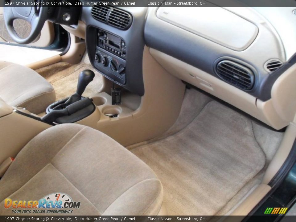 1997 Chrysler Sebring JX Convertible Deep Hunter Green Pearl / Camel Photo #16