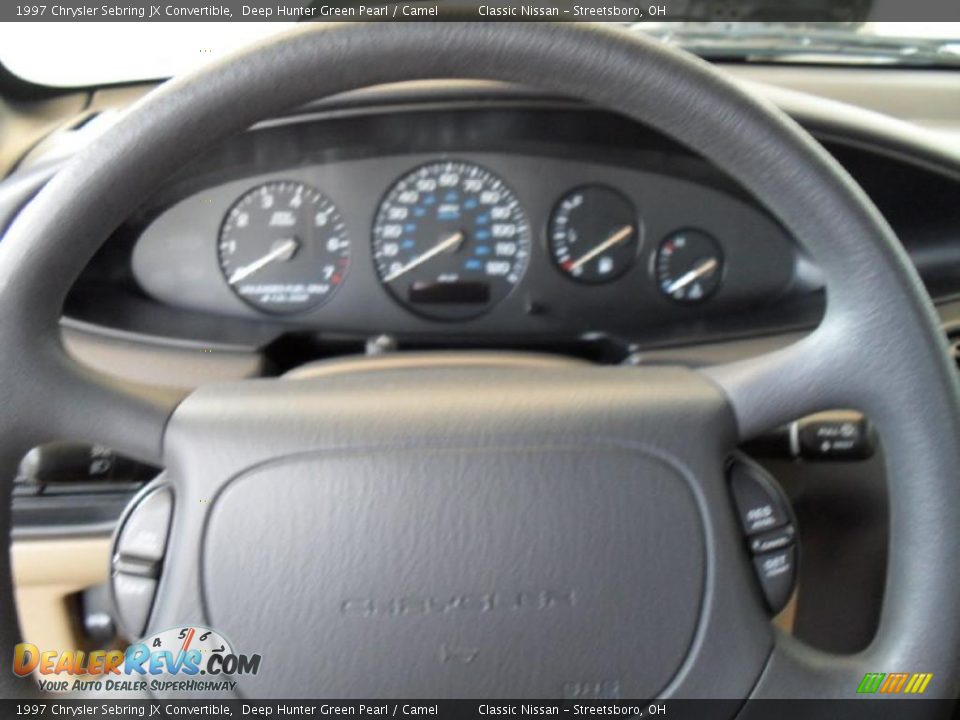 1997 Chrysler Sebring JX Convertible Deep Hunter Green Pearl / Camel Photo #21