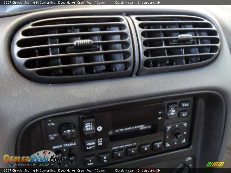 1997 Chrysler Sebring JX Convertible Deep Hunter Green Pearl / Camel Photo #22