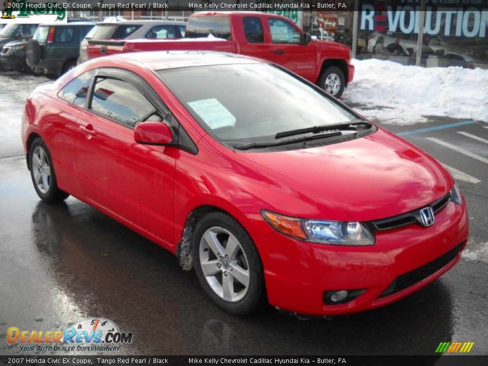 2007 Honda Civic EX Coupe Tango Red Pearl / Black Photo #1