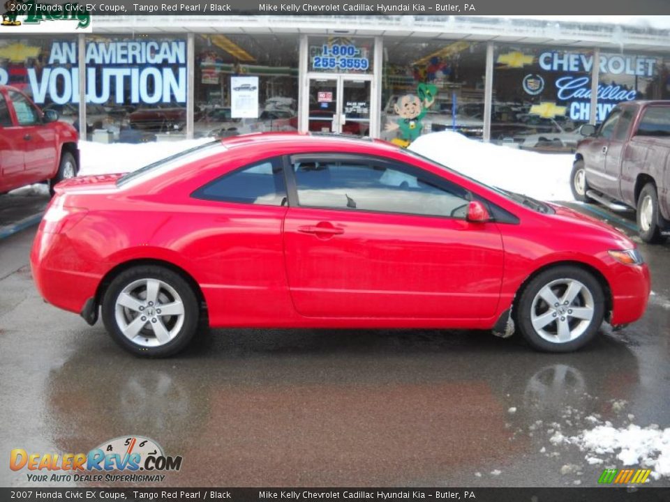 2007 Honda Civic EX Coupe Tango Red Pearl / Black Photo #2