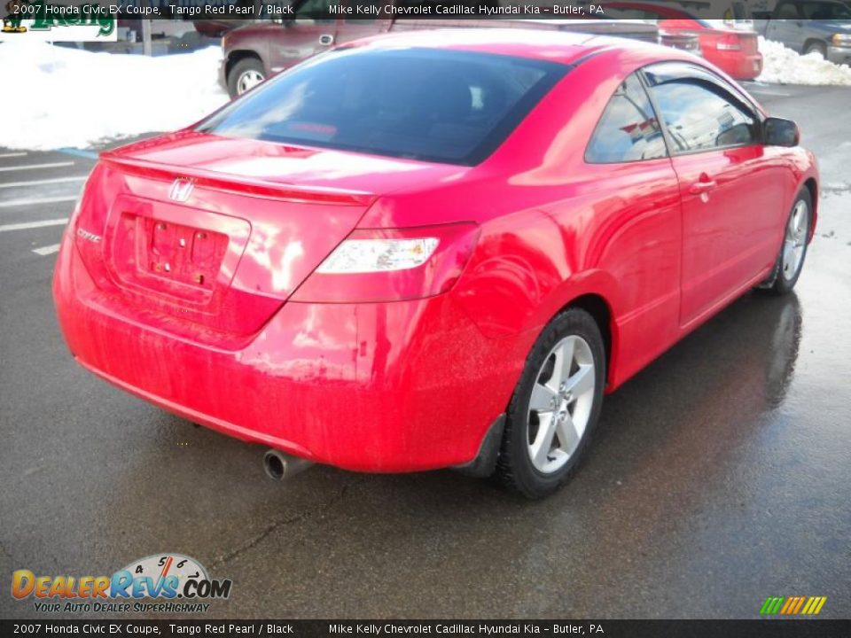 2007 Honda Civic EX Coupe Tango Red Pearl / Black Photo #3