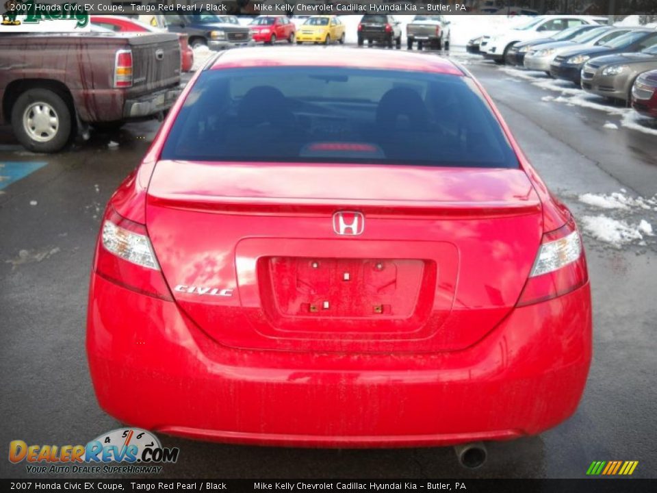 2007 Honda Civic EX Coupe Tango Red Pearl / Black Photo #4