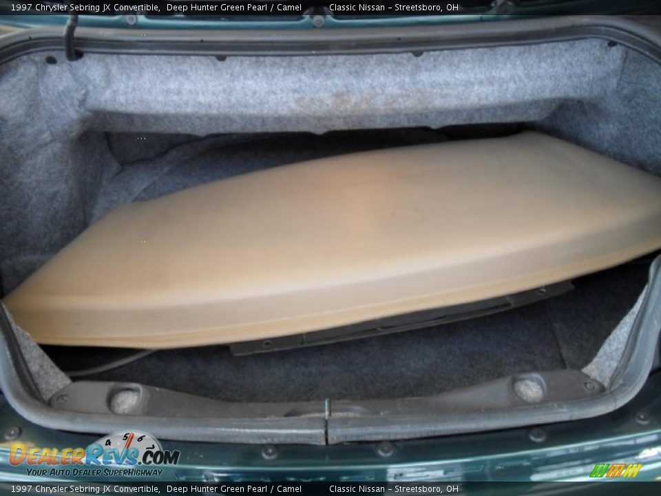 1997 Chrysler Sebring JX Convertible Deep Hunter Green Pearl / Camel Photo #29