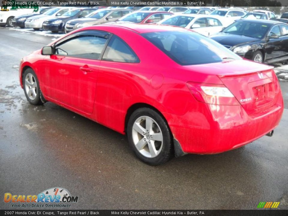 2007 Honda Civic EX Coupe Tango Red Pearl / Black Photo #5