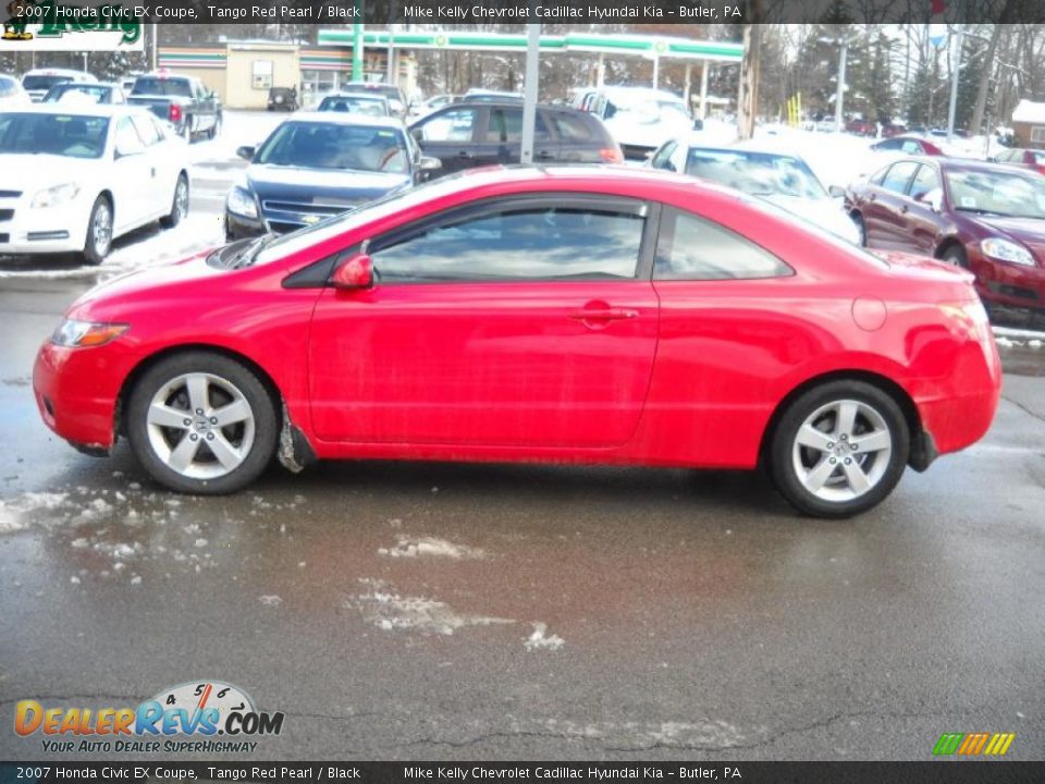 2007 Honda Civic EX Coupe Tango Red Pearl / Black Photo #6