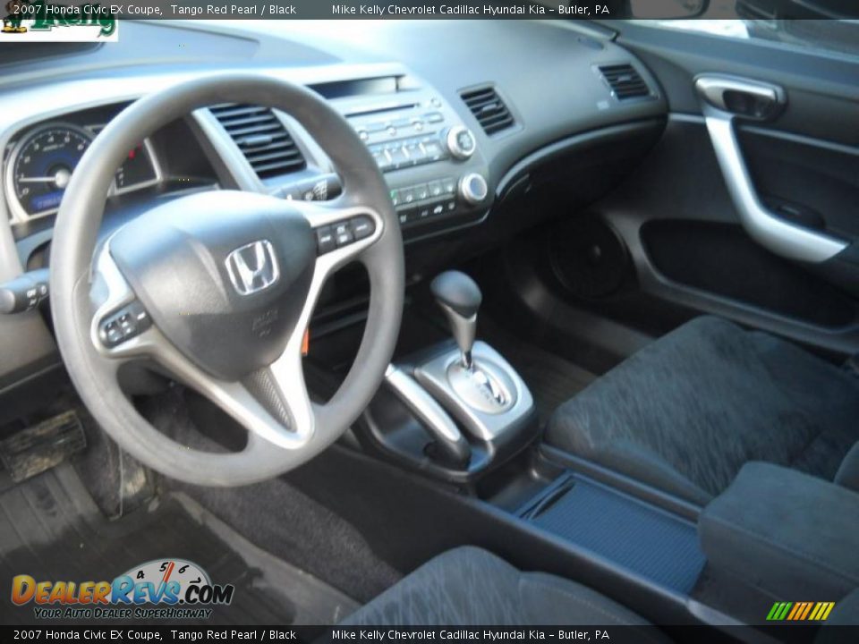 2007 Honda Civic EX Coupe Tango Red Pearl / Black Photo #8