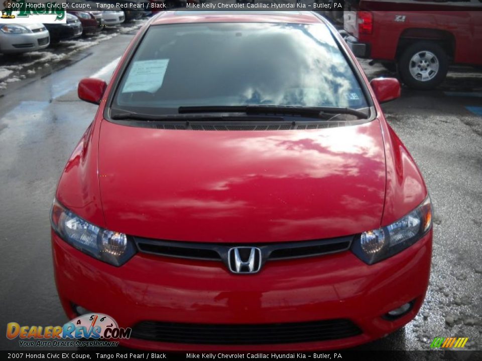 2007 Honda Civic EX Coupe Tango Red Pearl / Black Photo #14