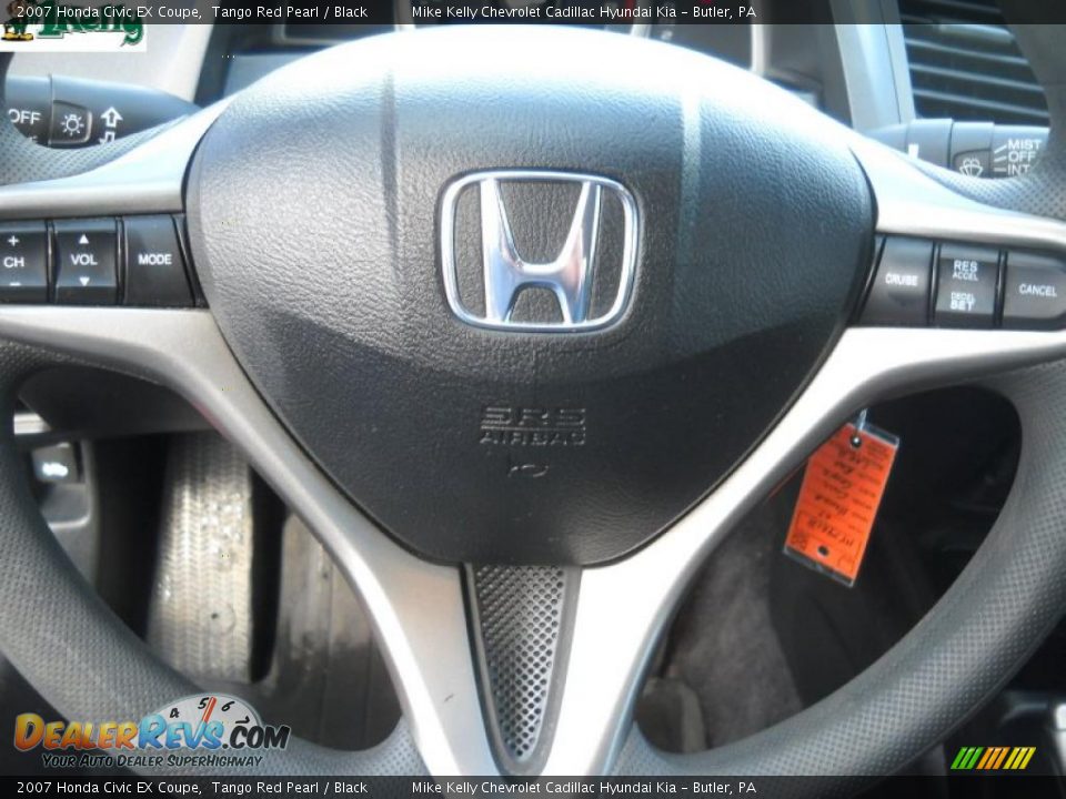 2007 Honda Civic EX Coupe Tango Red Pearl / Black Photo #19