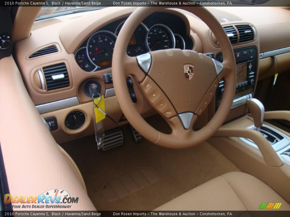 2010 Porsche Cayenne S Black / Havanna/Sand Beige Photo #11