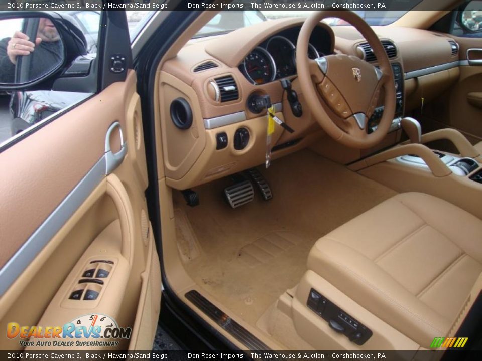 2010 Porsche Cayenne S Black / Havanna/Sand Beige Photo #12