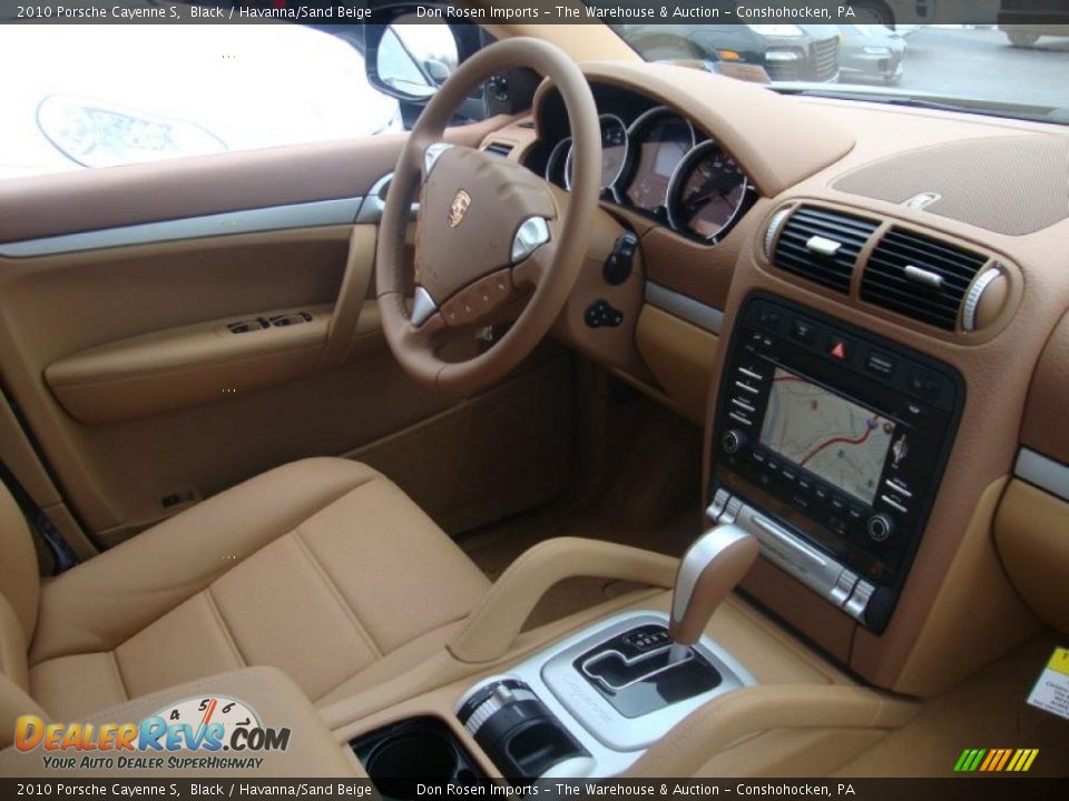 2010 Porsche Cayenne S Black / Havanna/Sand Beige Photo #17