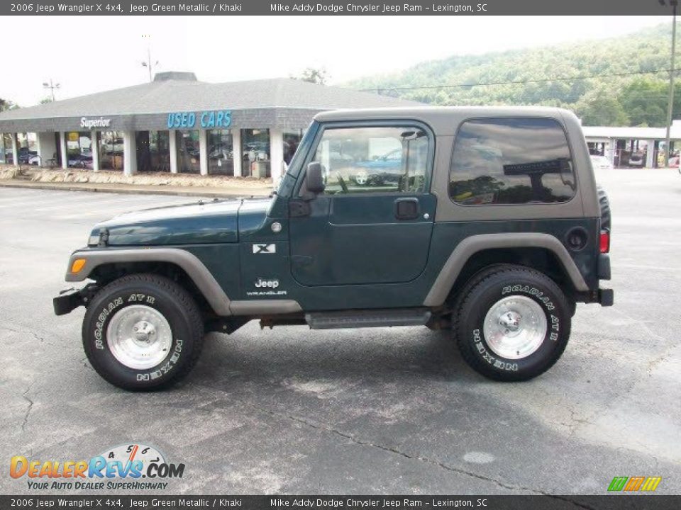 2006 Jeep Wrangler X 4x4 Jeep Green Metallic / Khaki Photo #2