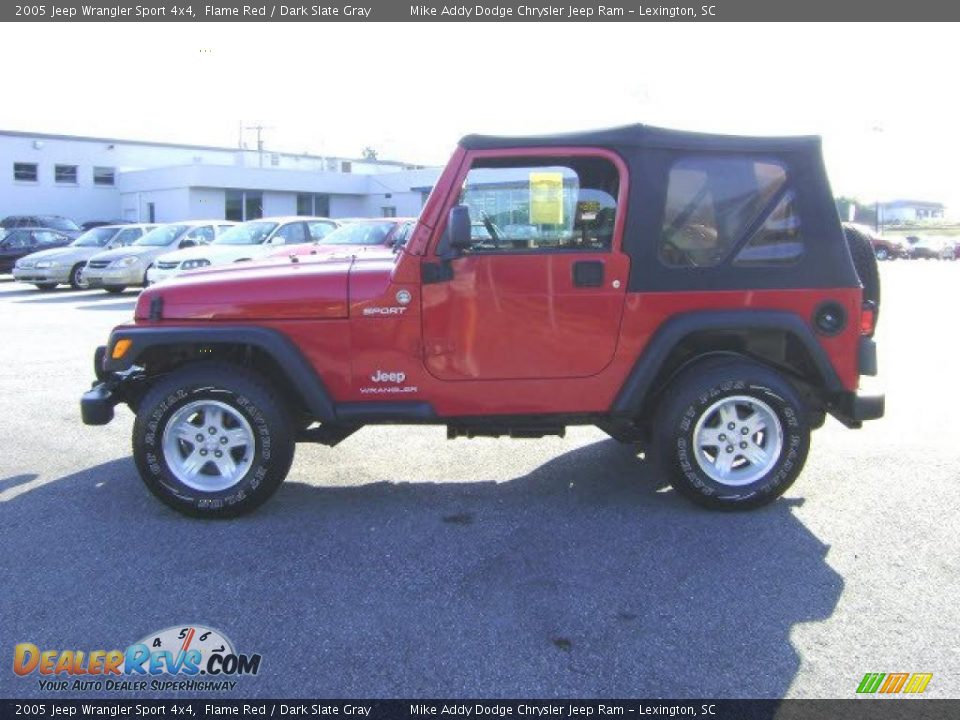2005 Jeep Wrangler Sport 4x4 Flame Red / Dark Slate Gray Photo #2