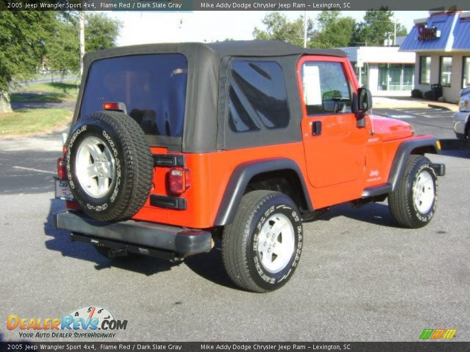 2005 Jeep Wrangler Sport 4x4 Flame Red / Dark Slate Gray Photo #4