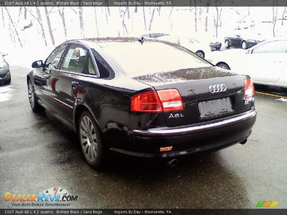 2007 Audi A8 L 4.2 quattro Brilliant Black / Sand Beige Photo #5