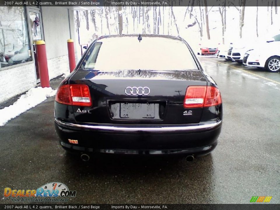 2007 Audi A8 L 4.2 quattro Brilliant Black / Sand Beige Photo #6