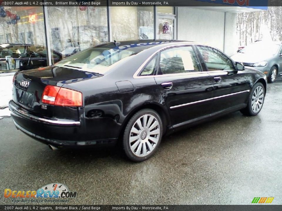 2007 Audi A8 L 4.2 quattro Brilliant Black / Sand Beige Photo #7