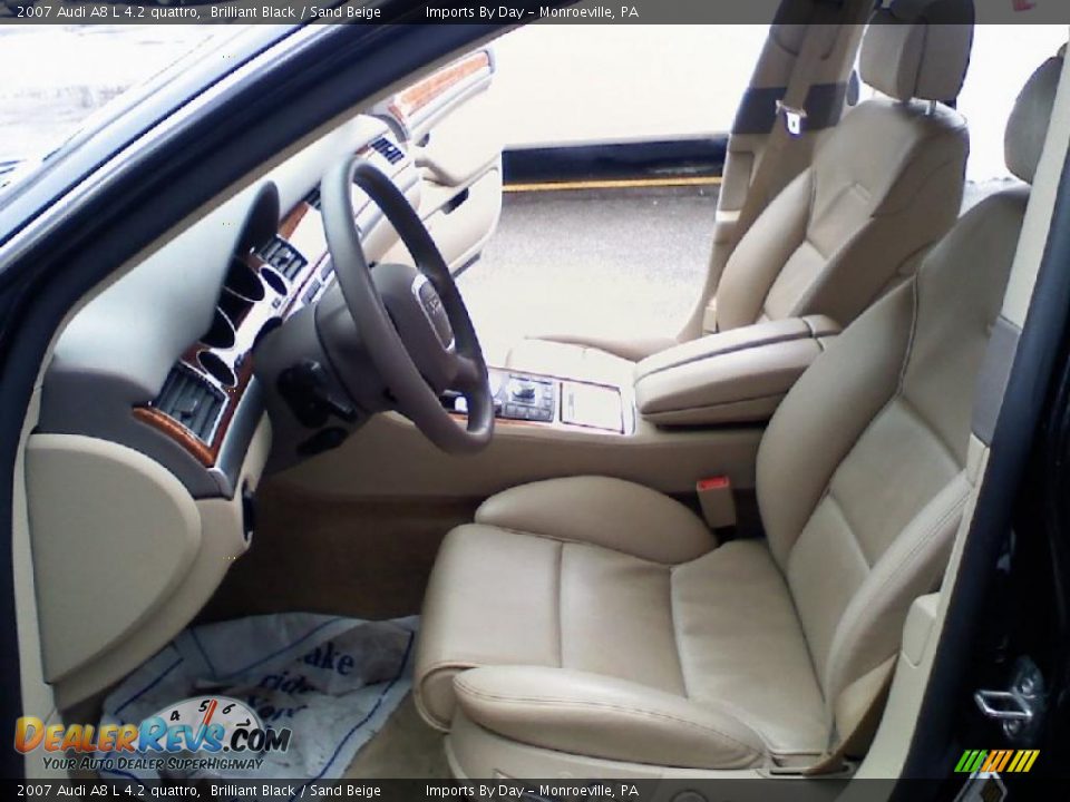 2007 Audi A8 L 4.2 quattro Brilliant Black / Sand Beige Photo #8
