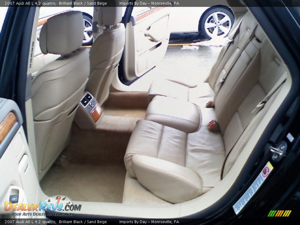 2007 Audi A8 L 4.2 quattro Brilliant Black / Sand Beige Photo #9