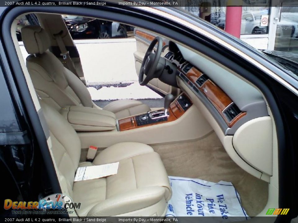 2007 Audi A8 L 4.2 quattro Brilliant Black / Sand Beige Photo #11