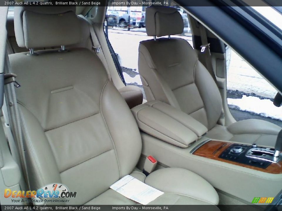 2007 Audi A8 L 4.2 quattro Brilliant Black / Sand Beige Photo #12