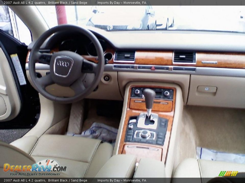 2007 Audi A8 L 4.2 quattro Brilliant Black / Sand Beige Photo #13