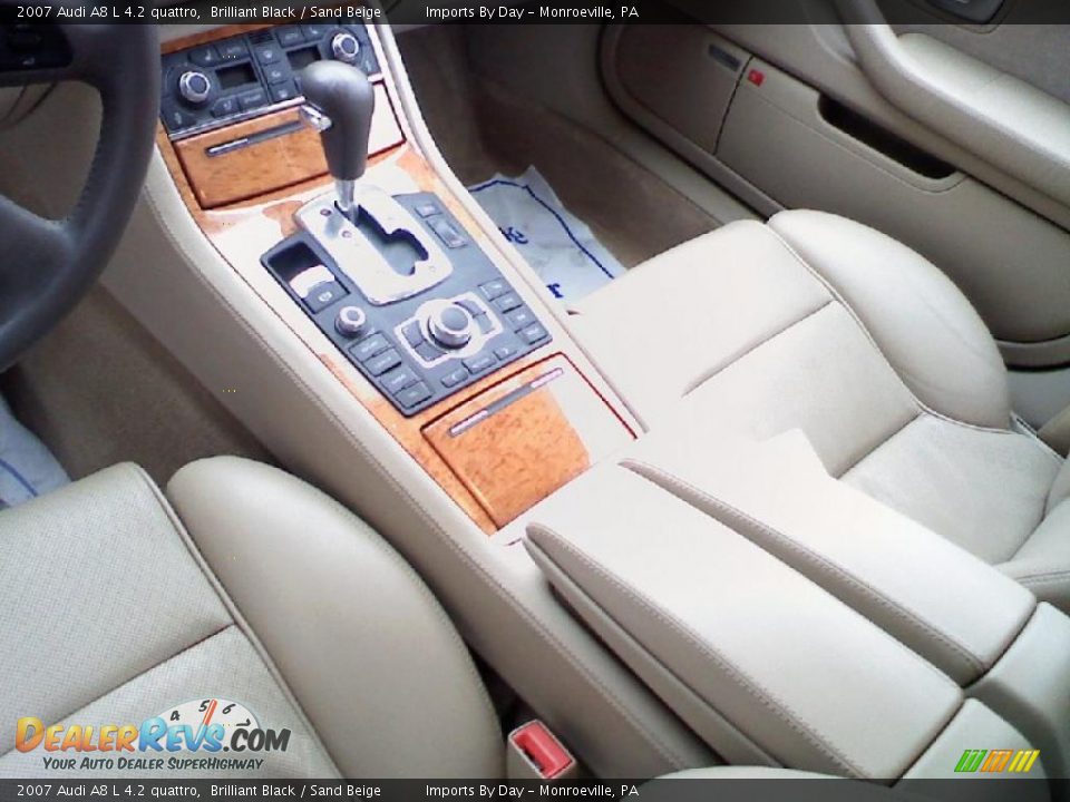 2007 Audi A8 L 4.2 quattro Brilliant Black / Sand Beige Photo #18